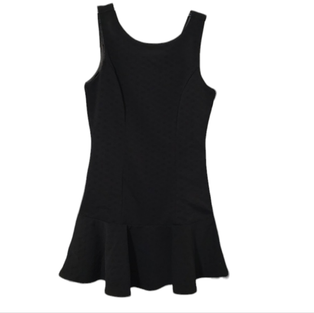 Black Sleeveless Tank Dress w/ Ruffle at the Bottom sz Small By Forever 21